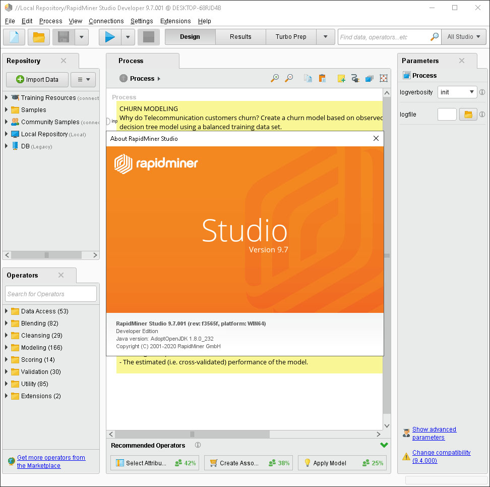 RapidMiner Studio Developer 9.7.1 Windows Linux